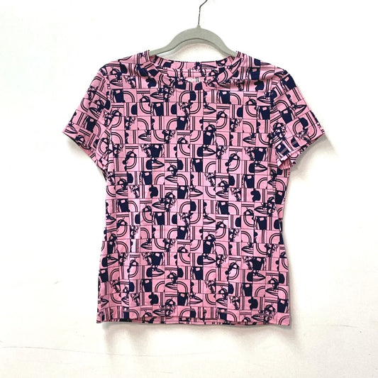 HERMES Apparel Brides de Gala En Desordere Apparel Tops Short Sleeve Cotton T-Shirt Women's Pink