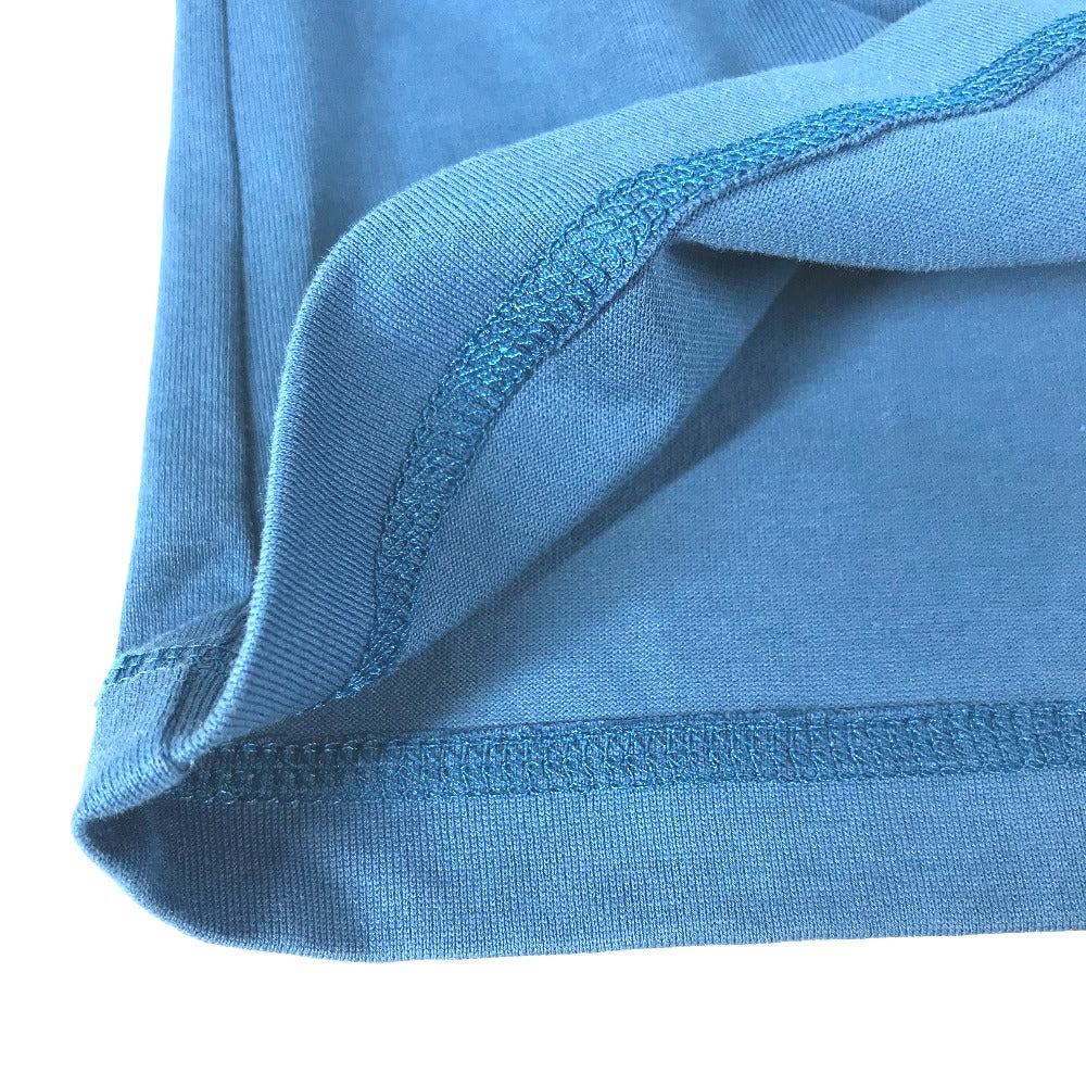 HERMES Apparel Tops, Short Sleeve T-Shirt with Embroidered Pocket, Cotton, Women's, Blue
