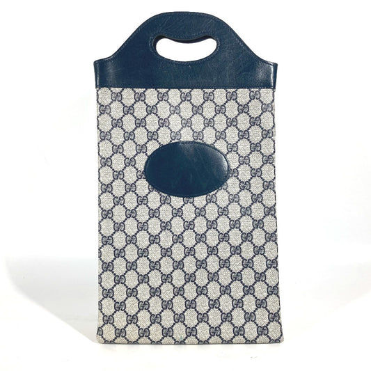 GUCCI Old Gucci GG Plus Clutch Bag Handbag PVC/Leather Women's Navy