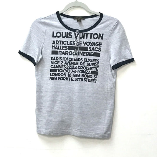 LOUIS VUITTON ロゴ アパレル トップス 半袖Tシャツ コットン レディース グレー