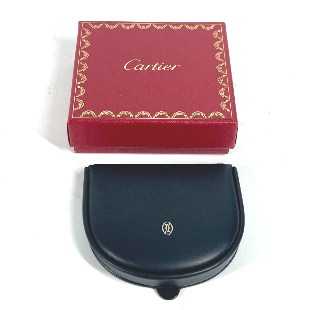 CARTIER マストライン ロゴ 財布 小銭入れ コインケース レザー メンズ ブラック