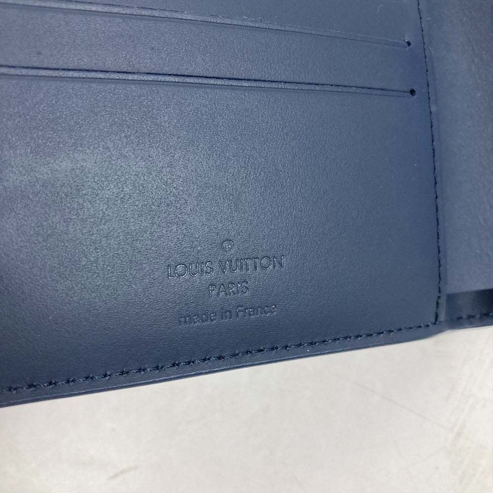 LOUIS VUITTON M81822 LV アエロ ポルトフォイユ・ミュルティプル コンパクトウォレット 2つ折り財布 レザー メンズ マリーヌ ネイビー