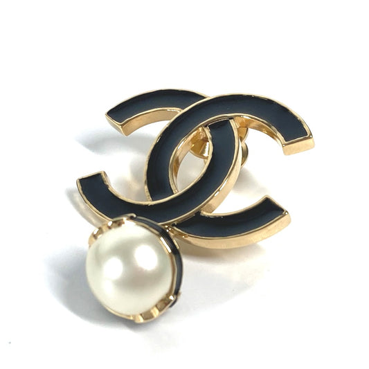 CHANEL B24S CC ココマーク フェイクパール アクセサリー ブローチ メタル レディース ゴールド - brandshop-reference