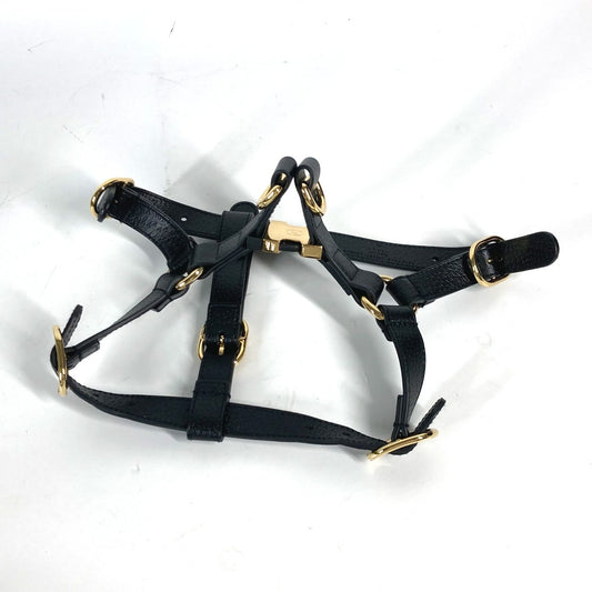 GUCCI 692963 GG Small Pet Harness for Dogs, Perfect for Walks, Leather, Unisex, Black