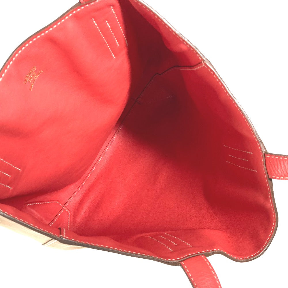 HERMES Two-Tone Double Sens 28 Leather Shoulder Bag in Rose Jaipur/Natural Sable Pink