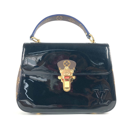 LOUIS VUITTON M53353 Monogram Cherrywood PM Handbag in Patent Leather, Black
