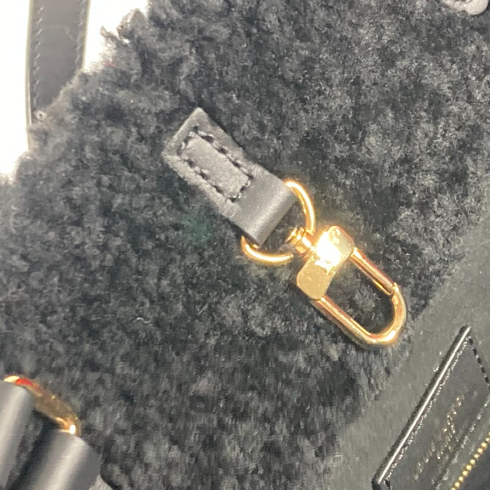 LOUIS VUITTON M55421 Monogram Teddy On the Go GM Shoulder Tote Bag, 2-Way Bag, Shearling, Black, Women's