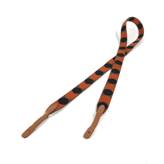 HERMES Bandouliere Sangle Flipper Ball 25mm Canvas Shoulder Strap, Women's, Orange