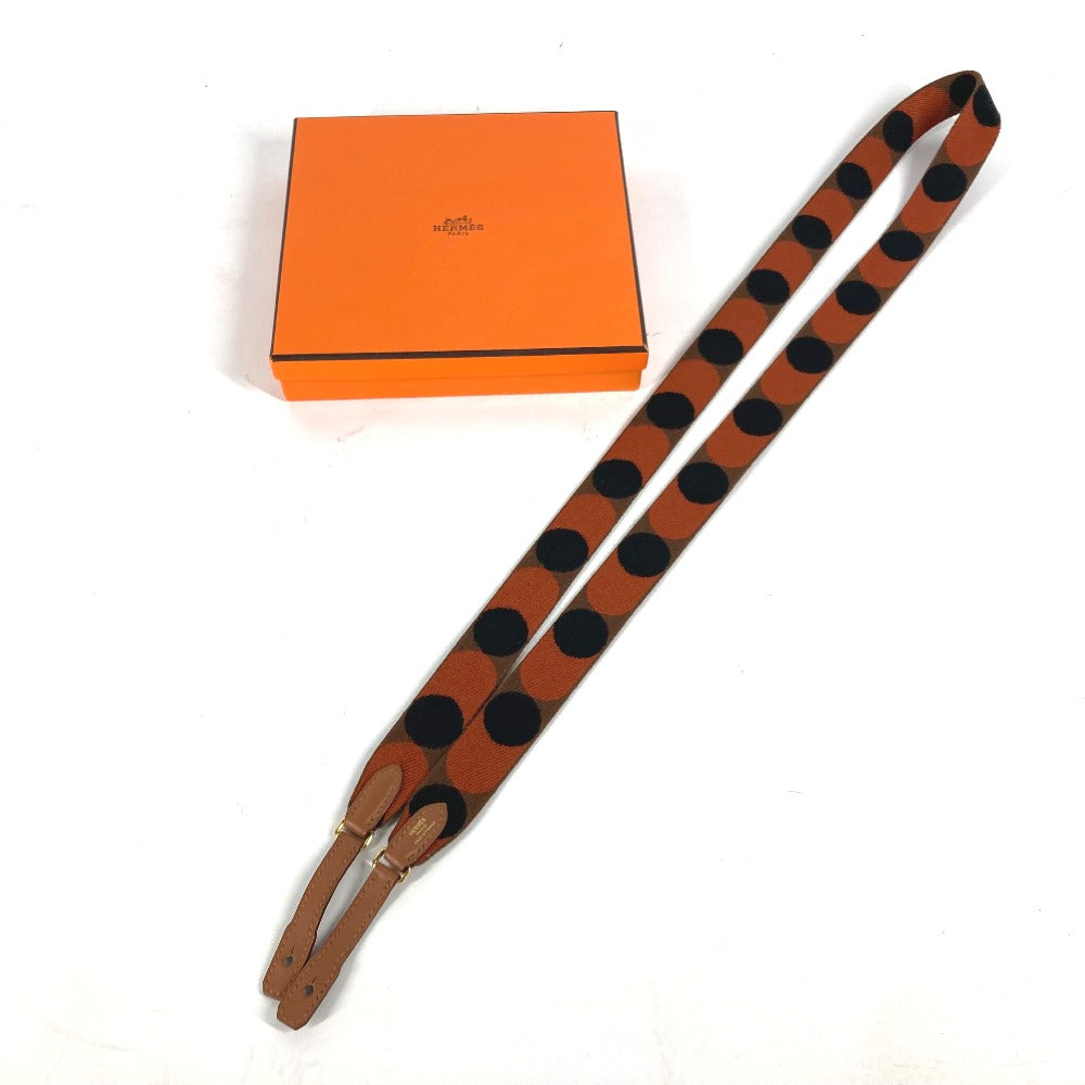 HERMES Bandouliere Sangle Flipper Ball 25mm Canvas Shoulder Strap, Women's, Orange