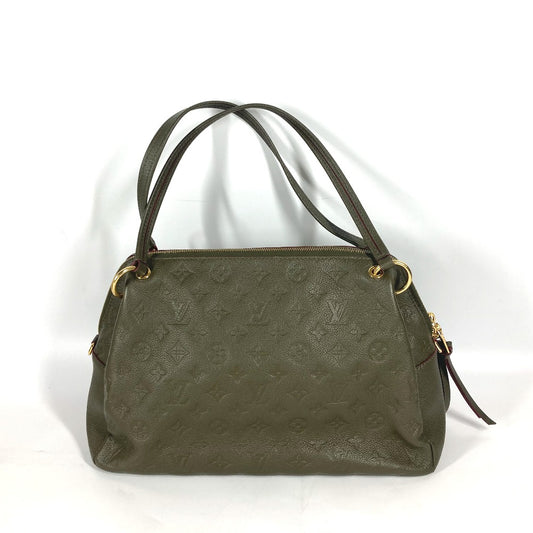 LOUIS VUITTON M43669 Monogram Empreinte Pontu PM Shoulder Bag in Monogram Empreinte Leather, Khaki Fango Khaki