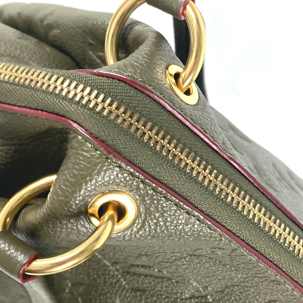 LOUIS VUITTON M43669 Monogram Empreinte Pontu PM Shoulder Bag in Monogram Empreinte Leather, Khaki Fango Khaki