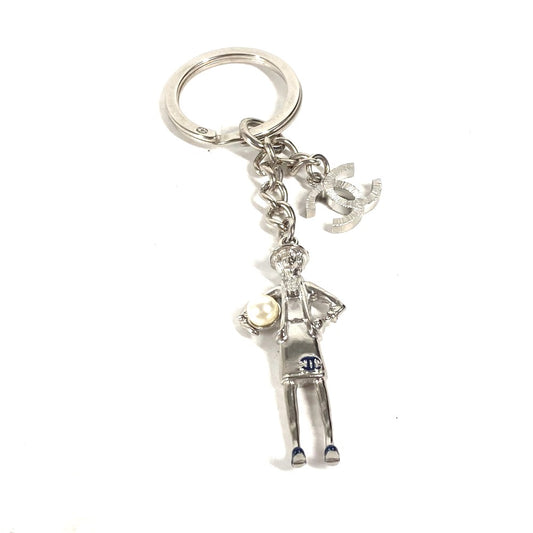CHANEL CC ココマーク ココドール ココシャネル カメリア フェイクパール バッグチャーム キーリング ネックレス ペンダントトップ キーホルダー メタル レディース シルバー - brandshop-reference