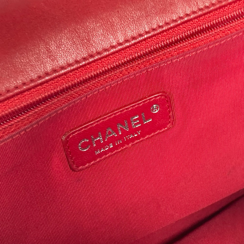 CHANEL CC Coco Mark Lipstick Double Chain Bag, Shoulder Bag, Flap, Crossbody, Enamel, Women's, Red