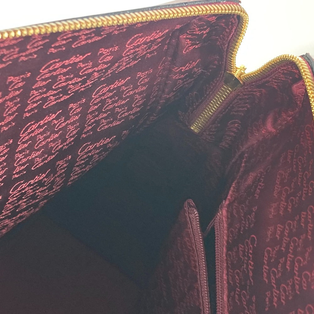 CARTIER マストライン トートバッグ 肩掛け カバン ショルダーバッグ レザー ユニセックス ワインレッド - brandshop-reference