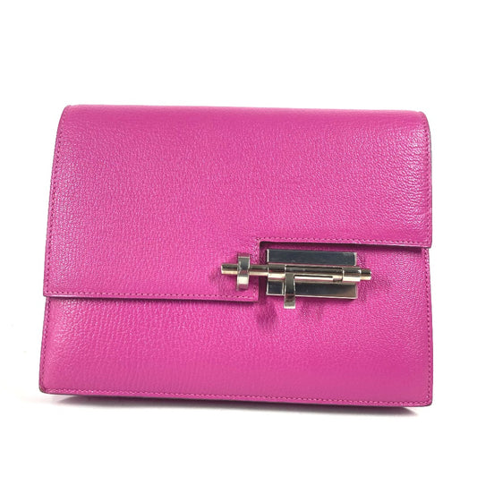 HERMES Veru Bag Pouch Clutch Bag Chevre Women's Rose Purple Purple
