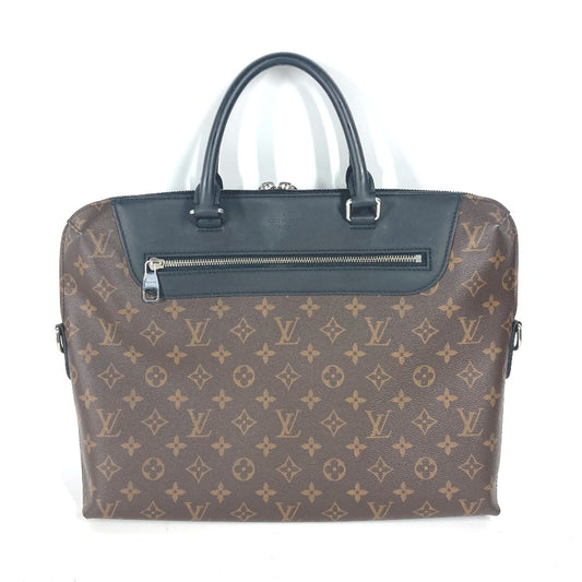 LOUIS VUITTON M54019 Monogram Macassar Porte Document Manjour PDJ 2-Way Bag, Shoulder Bag, Tote Bag, Handbag, Business Bag, Monogram Macassar Canvas, Men's, Brown