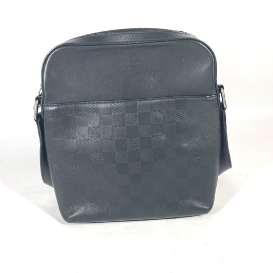 LOUIS VUITTON N23355 Damier Infini Pochette District Bag, Crossbody Shoulder Bag, Damier Infini Leather, Men's, Onyx, Black