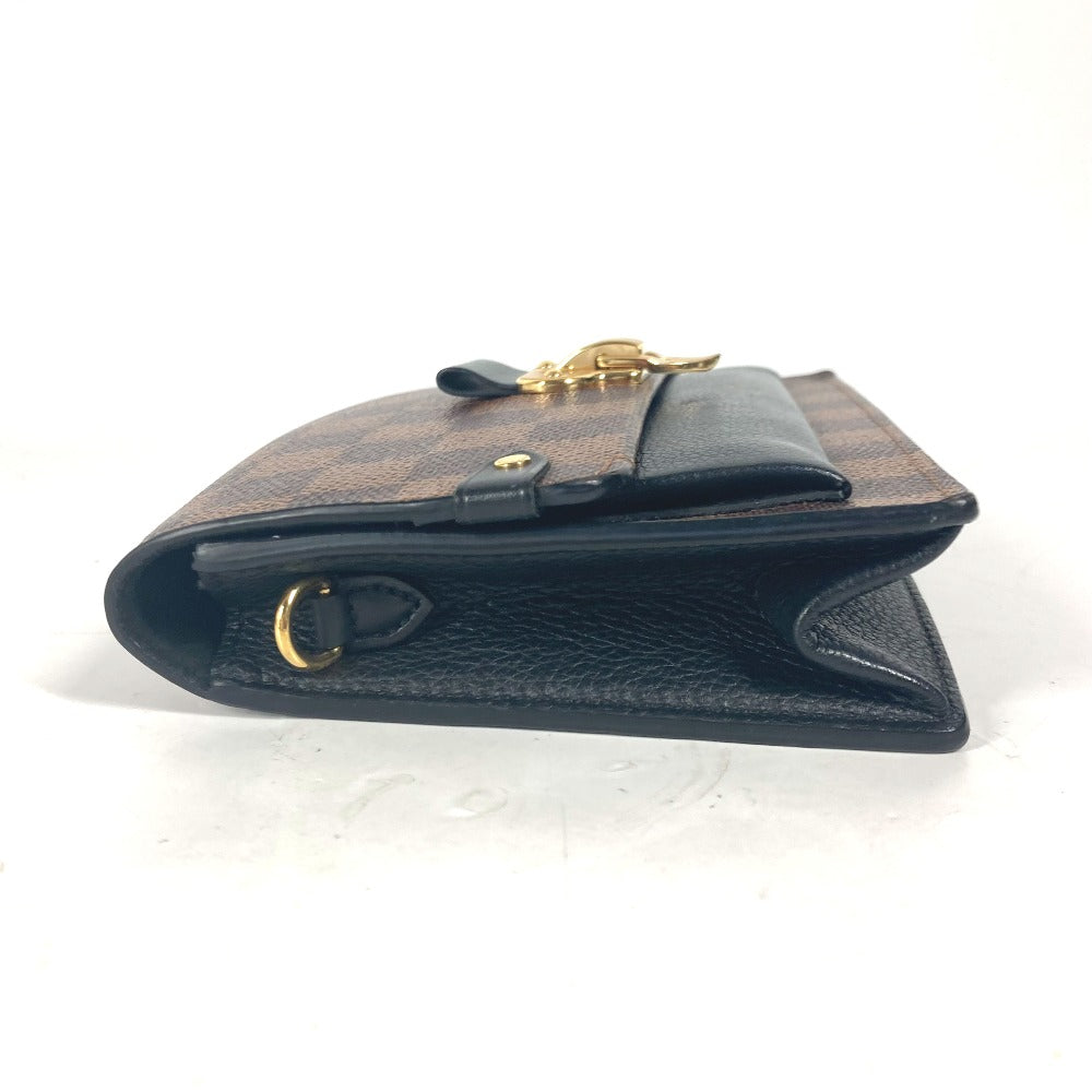 LOUIS VUITTON N60221 Damier Portefeuille Vavin Chain Wallet Shoulder Bag/Crossbody Long Wallet Damier Canvas Women's Noir Brown