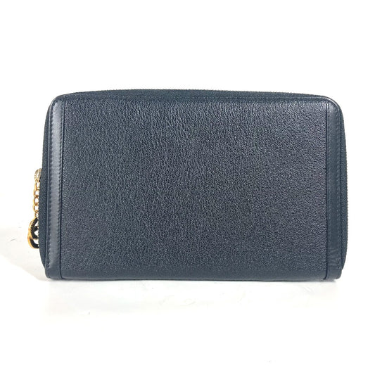 BVLGARI ラウンドファスナー ダブルコイン ブルガリブルガリ ロゴ システム手帳 ステーショナリー 手帳カバー レザー ユニセックス ブラック - brandshop-reference