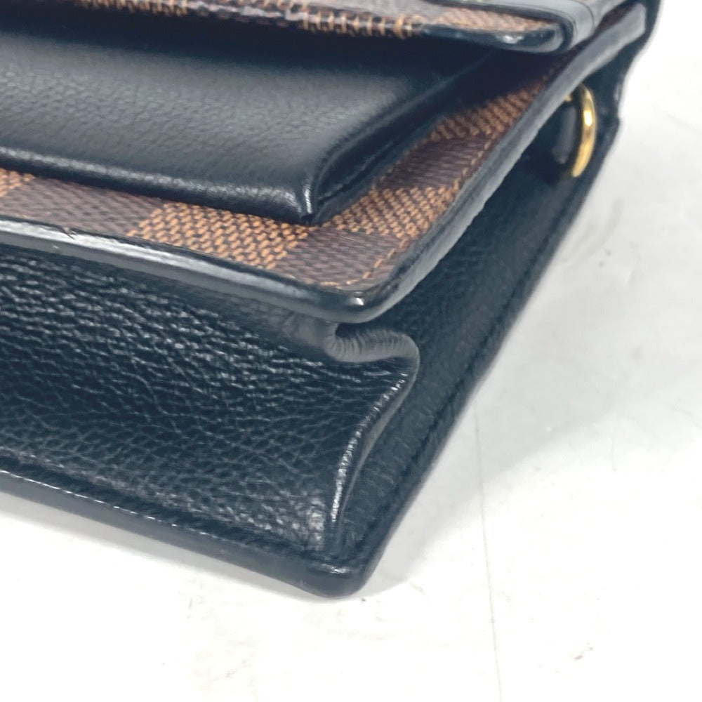 LOUIS VUITTON N60221 Damier Portefeuille Vavin Chain Wallet Shoulder Bag/Crossbody Long Wallet Damier Canvas Women's Noir Brown