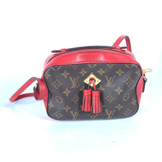 LOUIS VUITTON M43556 モノグラム サントンジュ カバン 斜め掛け ポシェット 2WAYバッグ ハンドバッグ ショルダーバッグ モノグラムキャンバス レディース コクリコ レッド