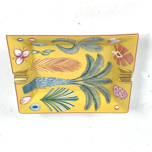HERMES Index Palmarum Ashtray, Ceramic, Women's, Yellow