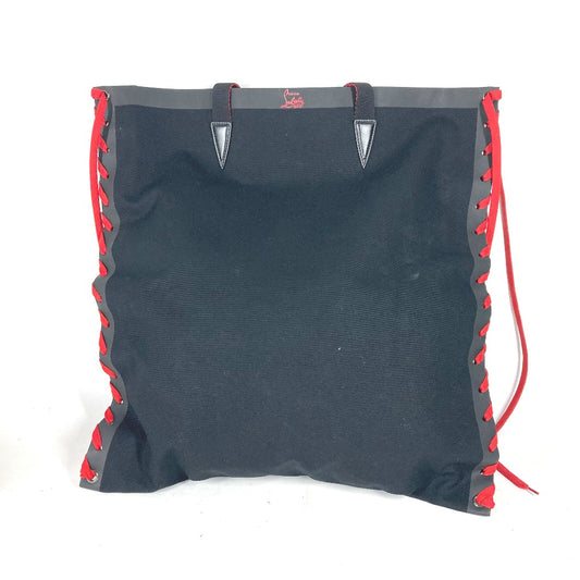 Christian Louboutin 3195149 カバン トートバッグ カバレース CABALACE シューレース 縦型 バイカラー ショルダーバッグ キャンバス レディース ブラック