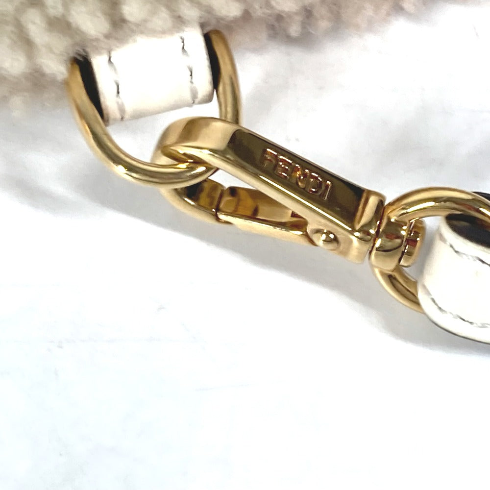 FENDI 8N0178 ムートン ロゴ ボア カバン ポーチ ストラップ付 クラッチバッグ ムートン レディース ベージュ - brandshop-reference