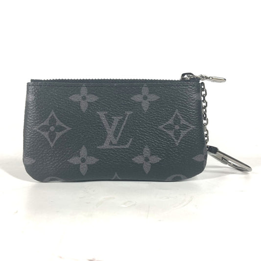 LOUIS VUITTON M80905 Monogram Eclipse Pochette Clé Coin Purse Wallet Coin Case Monogram Eclipse Canvas Men's Black