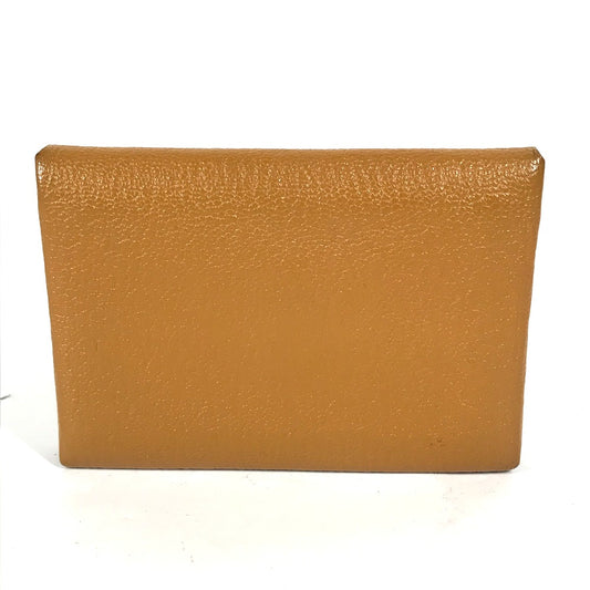 HERMES Bifold Two-Tone Calvi Duo Verso Card Case/Coin Purse Wallet/Card Case/Business Card Holder/Coin Case Chevre Unisex Caramel/Rose Sakura Beige