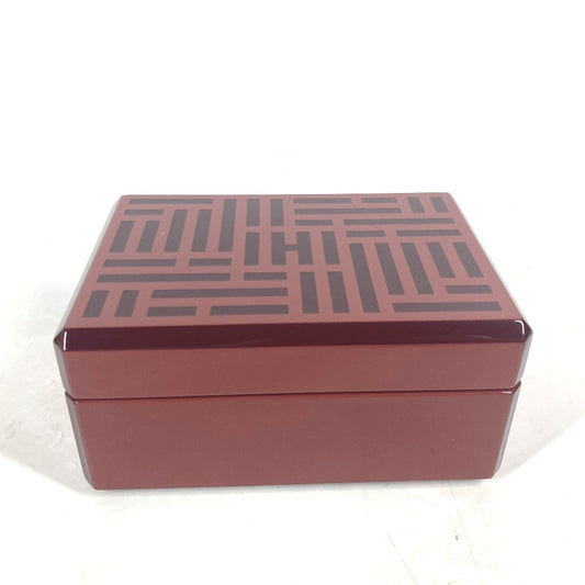 HERMES ロゴ ウッド リングボックス ジュエリーボックス 《ファセット/Hデダル》 アクセサリーケース ポーチ 小物入れ ウッド ユニセックス アカジュー レッド - brandshop-reference