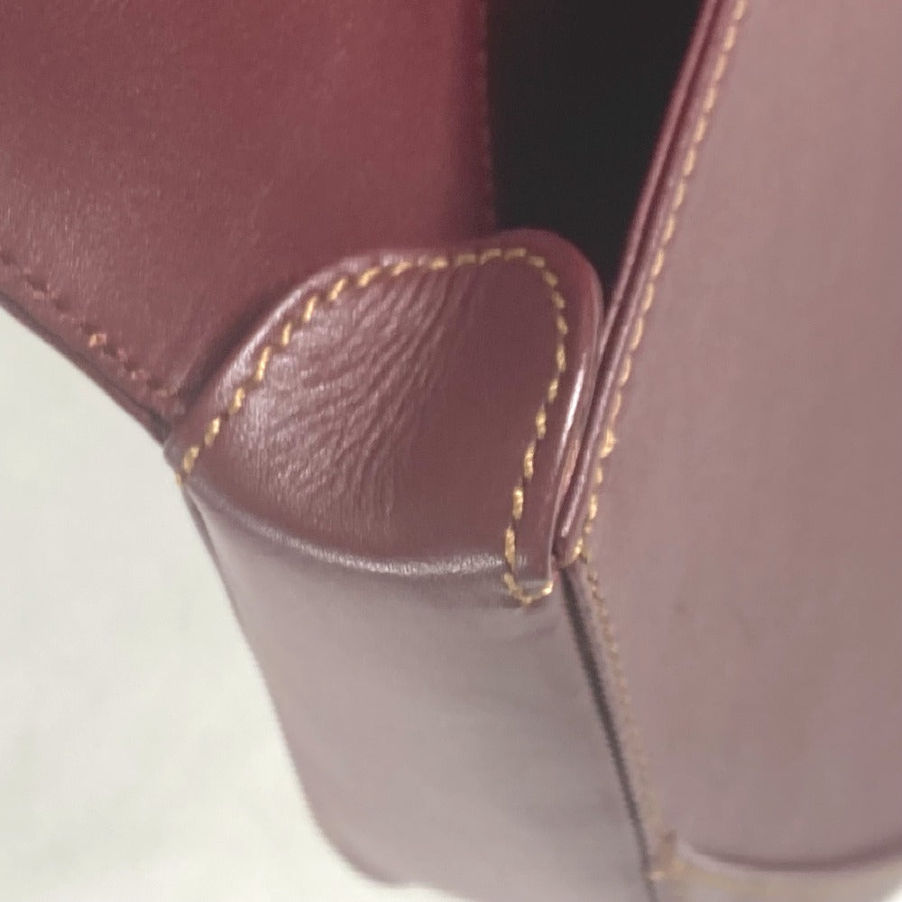 CARTIER ヴィンテージ ロゴ マストライン カバン セカンドバッグ フラップ クラッチバッグ レザー レディース ボルドー - brandshop-reference