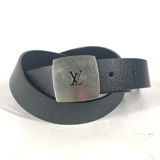 LOUIS VUITTON M6886V Taiga Santur LV CUT Accessories LV Logo Buckle Trouser Belt Taiga Leather Men's Ardoise Black