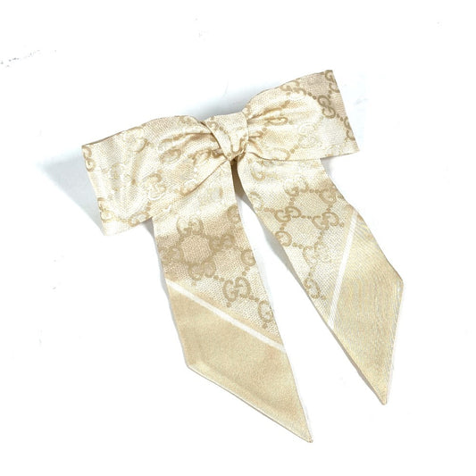 GUCCI 816541 GG シルクジャカード シュシュ ヘアアクセサリー ヘアゴム シュシュ シルク レディース アイボリー ゴールド - brandshop-reference