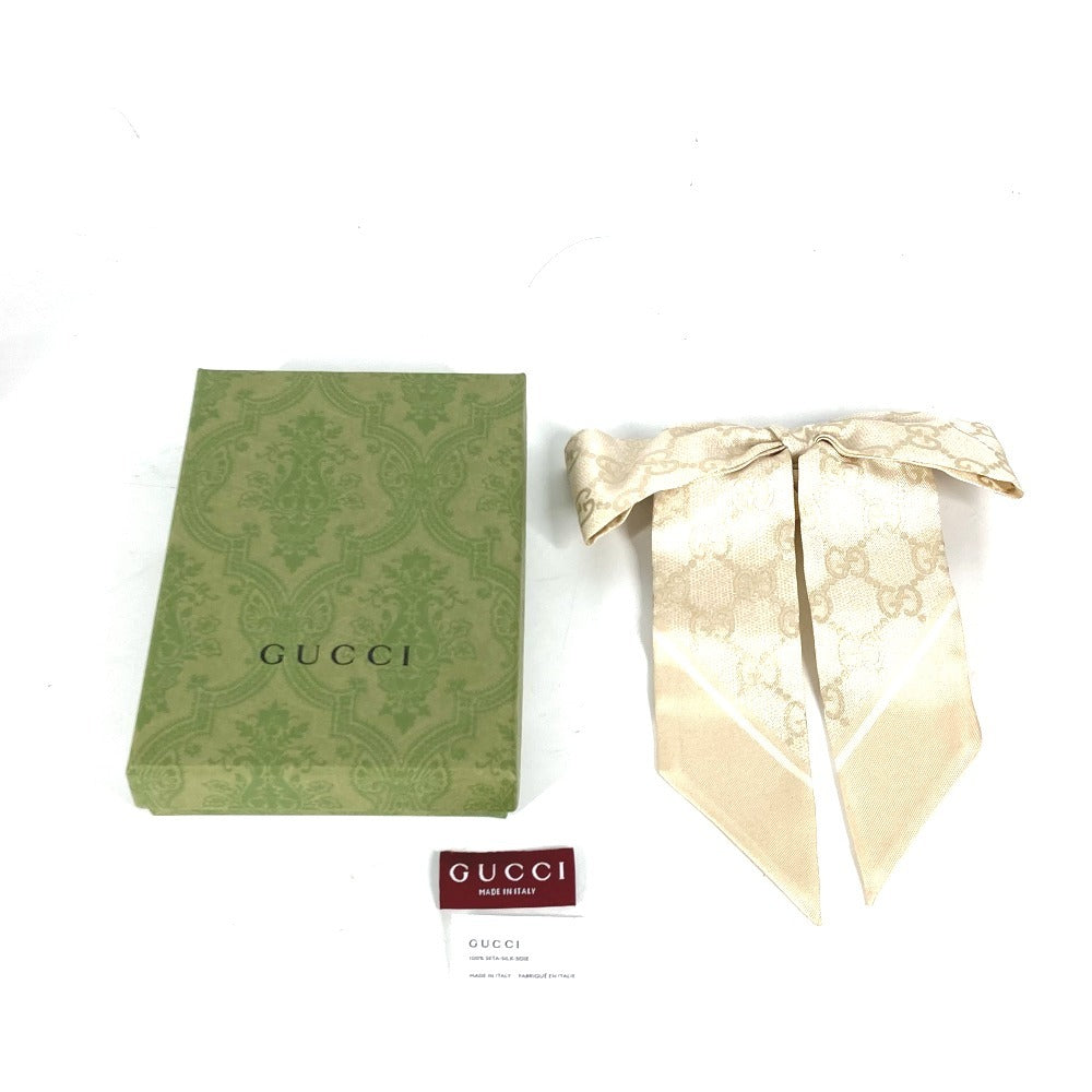 GUCCI 816541 GG シルクジャカード シュシュ ヘアアクセサリー ヘアゴム シュシュ シルク レディース アイボリー ゴールド - brandshop-reference
