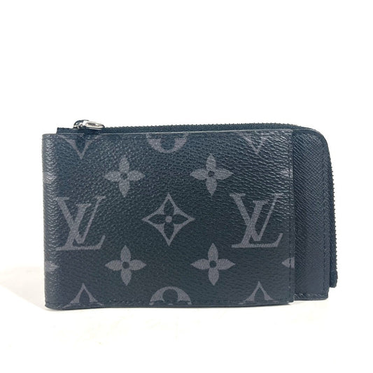 LOUIS VUITTON M81568 Monogram Eclipse Hybrid Wallet, Compact Bifold Wallet, Monogram Eclipse Canvas, Unisex, Black
