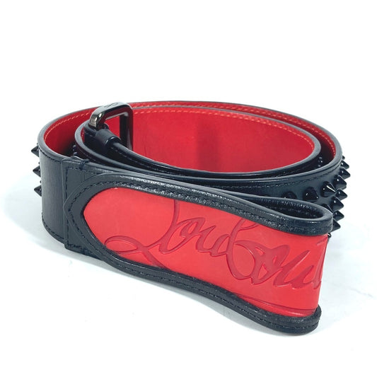 Christian Louboutin スタッズ ロゴ ベルト レザー ユニセックス ブラック - brandshop-reference