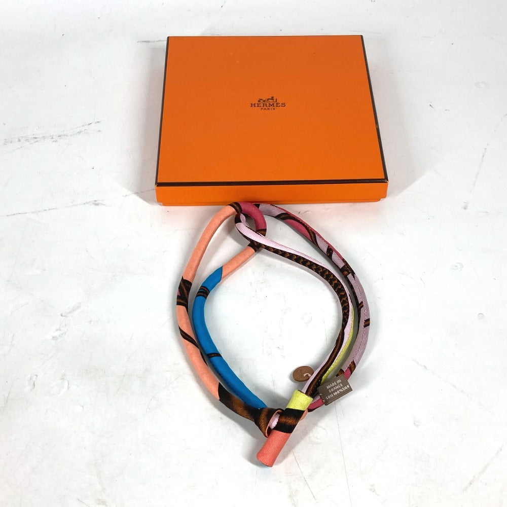 HERMES Petit h choker necklace, silk, multicolor, for women.