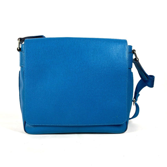 LOUIS VUITTON M32823 タイガ ロマンPM フラップ 斜め掛け メッセンジャーバッグ カバン ショルダーバッグ タイガレザー ユニセックス ブルー