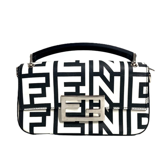 FENDI 7AS142 マークジェイコブス コラボ バゲット フォンポーチ カバン ロゴ ショルダーバッグ 2WAYバッグ 斜め掛け ハンドバッグ レザー レディース ブラック - brandshop-reference