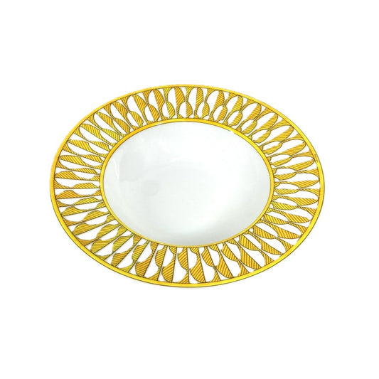 HERMES Soleil d'Hermès Soup Plate (P046113P) - Ceramic, Women's, Yellow