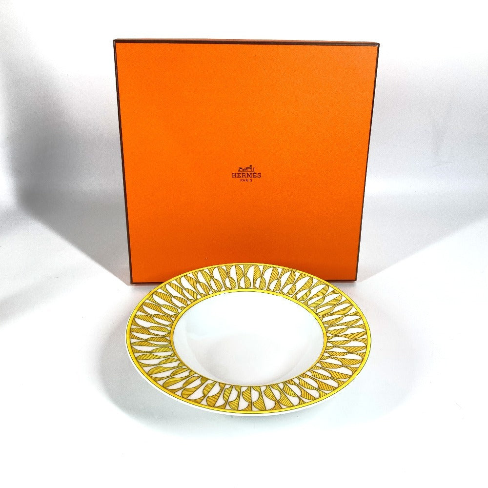 HERMES Soleil d'Hermès Soup Plate (P046113P) - Ceramic, Women's, Yellow