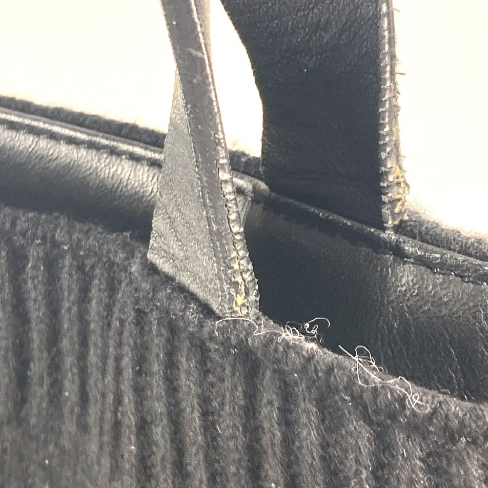 CHANEL CC Coco Mark Logo Vertical Tote Bag, Shoulder Bag, Knit/Leather, Women's, Black