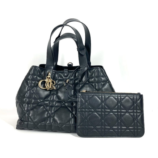 Dior M2821OSHJ 2WAYバッグ トゥジュール ミディアム カバン トートバッグ ハンドバッグ ポーチ付き ショルダーバッグ カーフスキン レディース ブラック - brandshop-reference