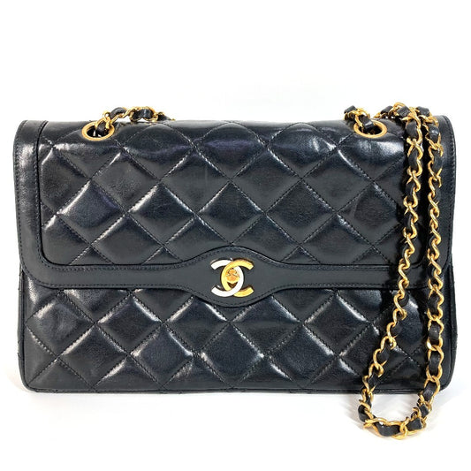 CHANEL Matelasse Quilted CC Coco Mark Paris Limited Edition Matelasse 28 Bag Double Chain Crossbody Flap Shoulder Bag Lambskin Black