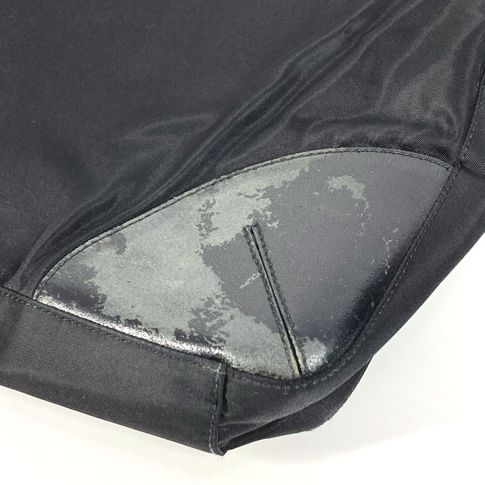 PRADA Triangle Logo Plaque Tote Bag Shoulder Bag Nylon Unisex Black