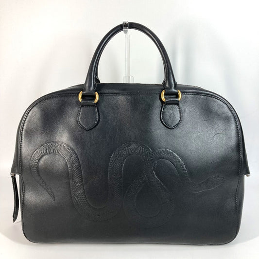GUCCI 450999 Business Bag, Logo, Travel Bag, Shoulder Bag, Boston Bag, Leather, Unisex, Black