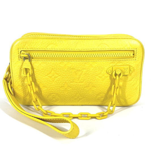 LOUIS VUITTON M53554 Monogram Empreinte Pochette Volga Second Bag, Chain Clutch Bag, Taurillon Leather, Unisex, Yellow