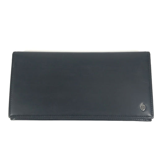 CARTIER マストライン ロゴ 札入れ 小物 財布 二つ折り ロングウォレット 長財布 レザー ユニセックス ブラック - brandshop-reference