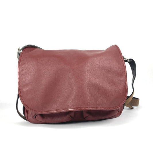 HERMES Flap Barda 33 Shoulder Bag, Leather Drawstring Bag, Unisex, Rouge Ash Brown